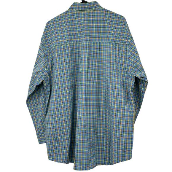 Oliver Ridley Shirt Mens Large Button Up Long Sleeves Multi Stripe Cotton Preppy - Picture 2 of 5